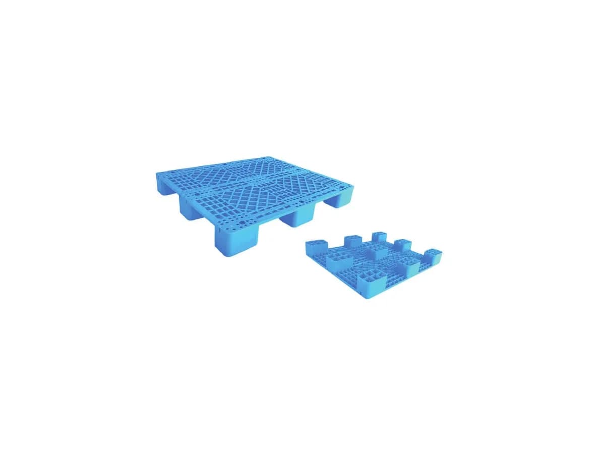 Field-Grid Nine-Foot Plastic Pallet 900×900×150mm — Grid deck / Nine Foot base