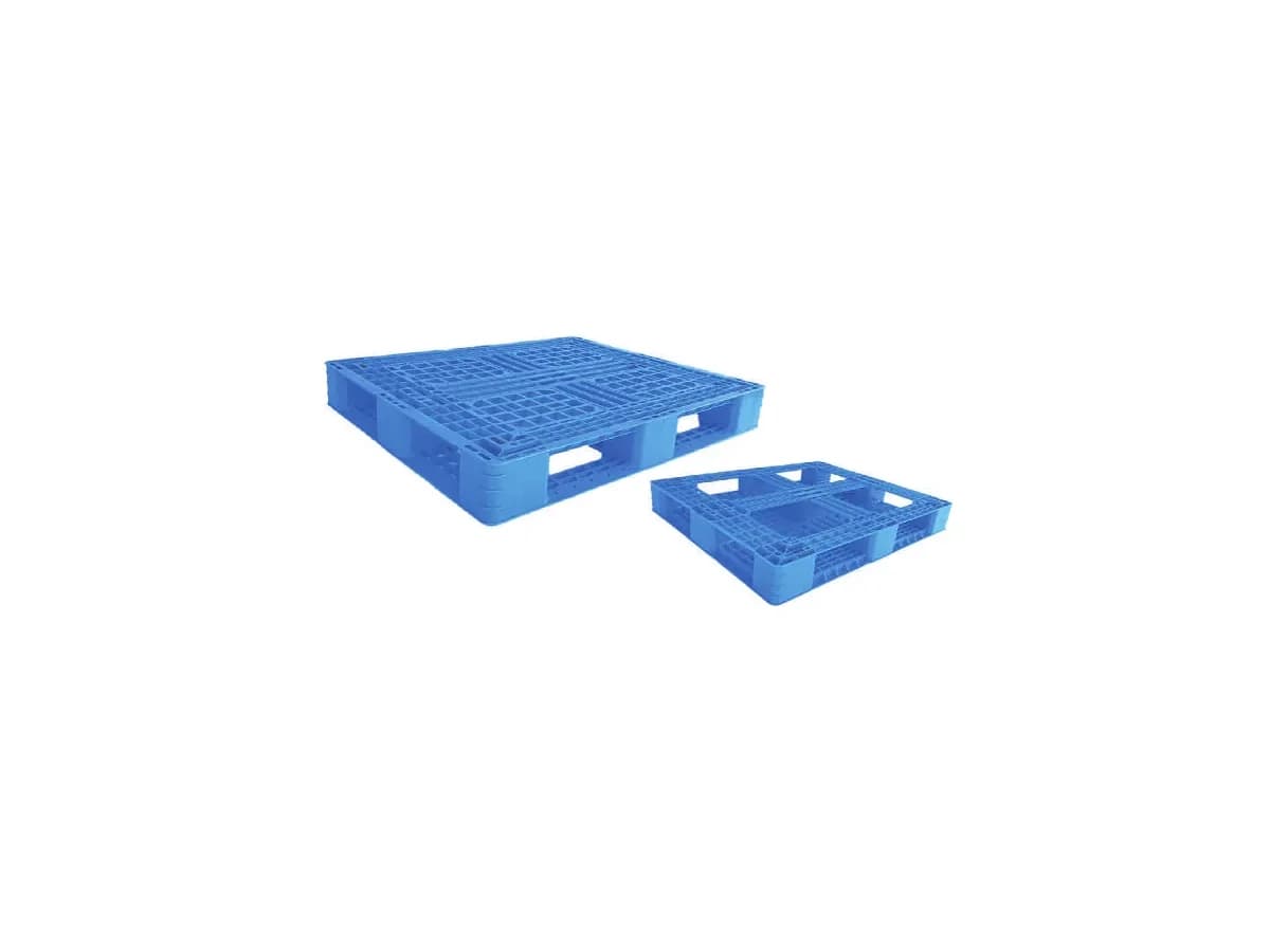 Plastic Pallet 1200 × 1200 × 150mm — Flat / Solid deck / 3 Runner base