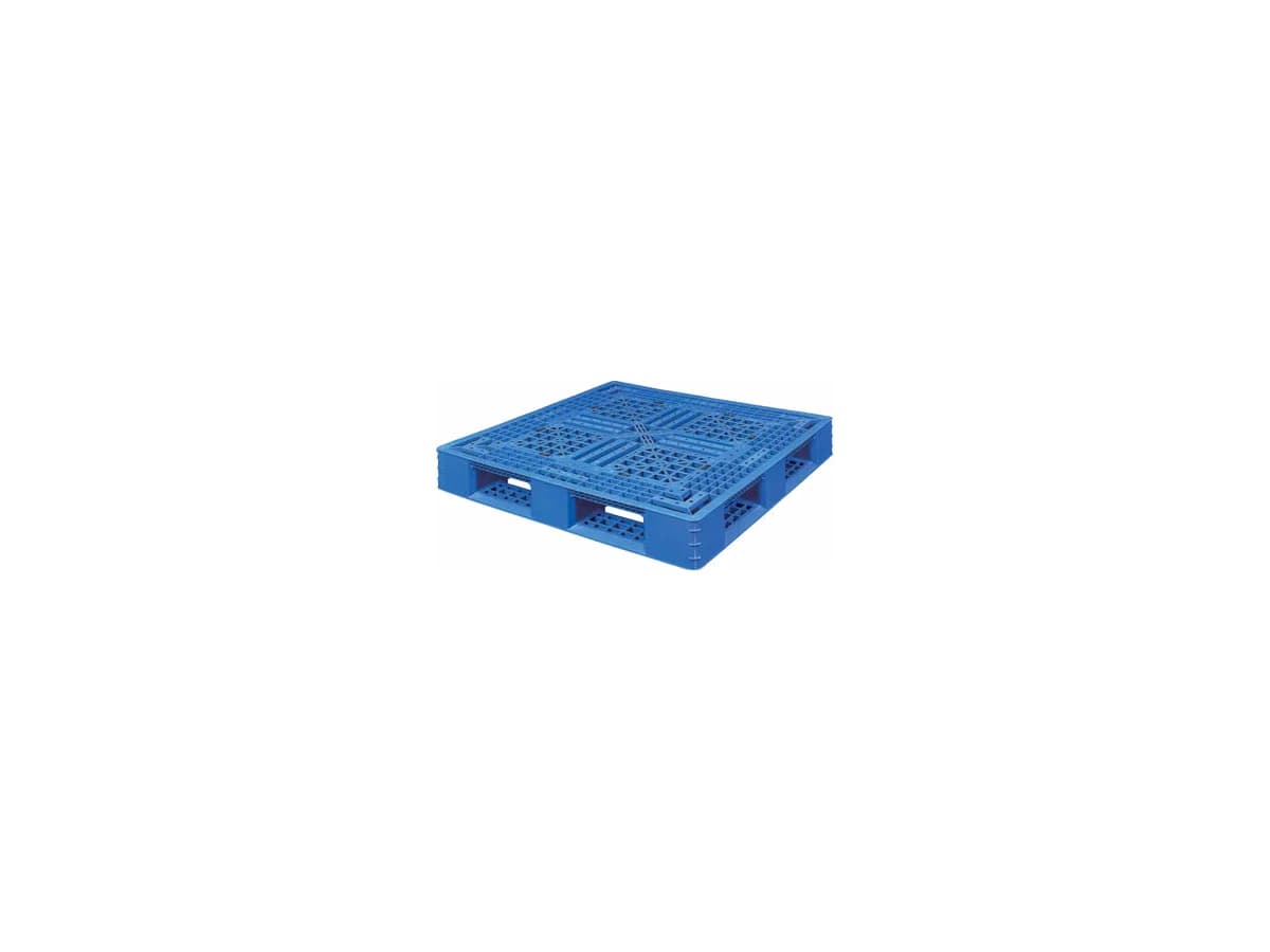 Grid Perimeter-Base Plastic Pallet — 1,100 × 1,100 × 150mm — Grid deck