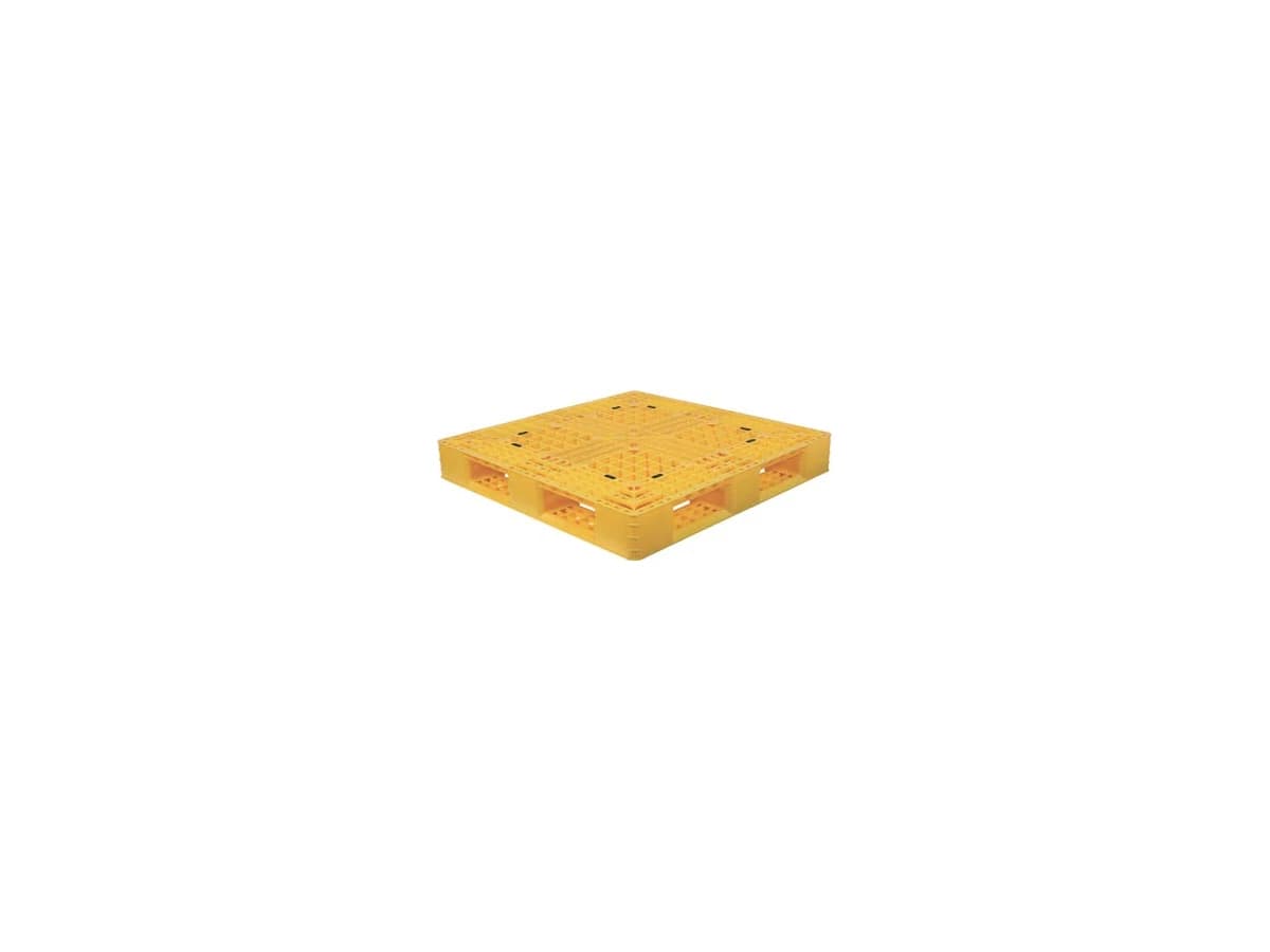 Grid Perimeter-Base Plastic Pallet — 1,100 × 1,100 × 150mm — Grid deck