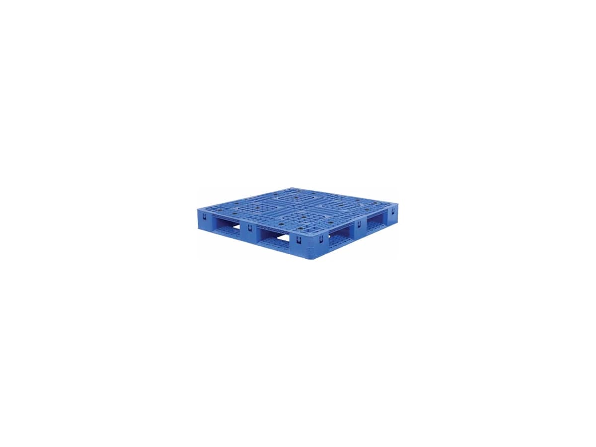 Grid Perimeter-Base Plastic Pallet — 1,100 × 1,100 × 150mm — Grid deck