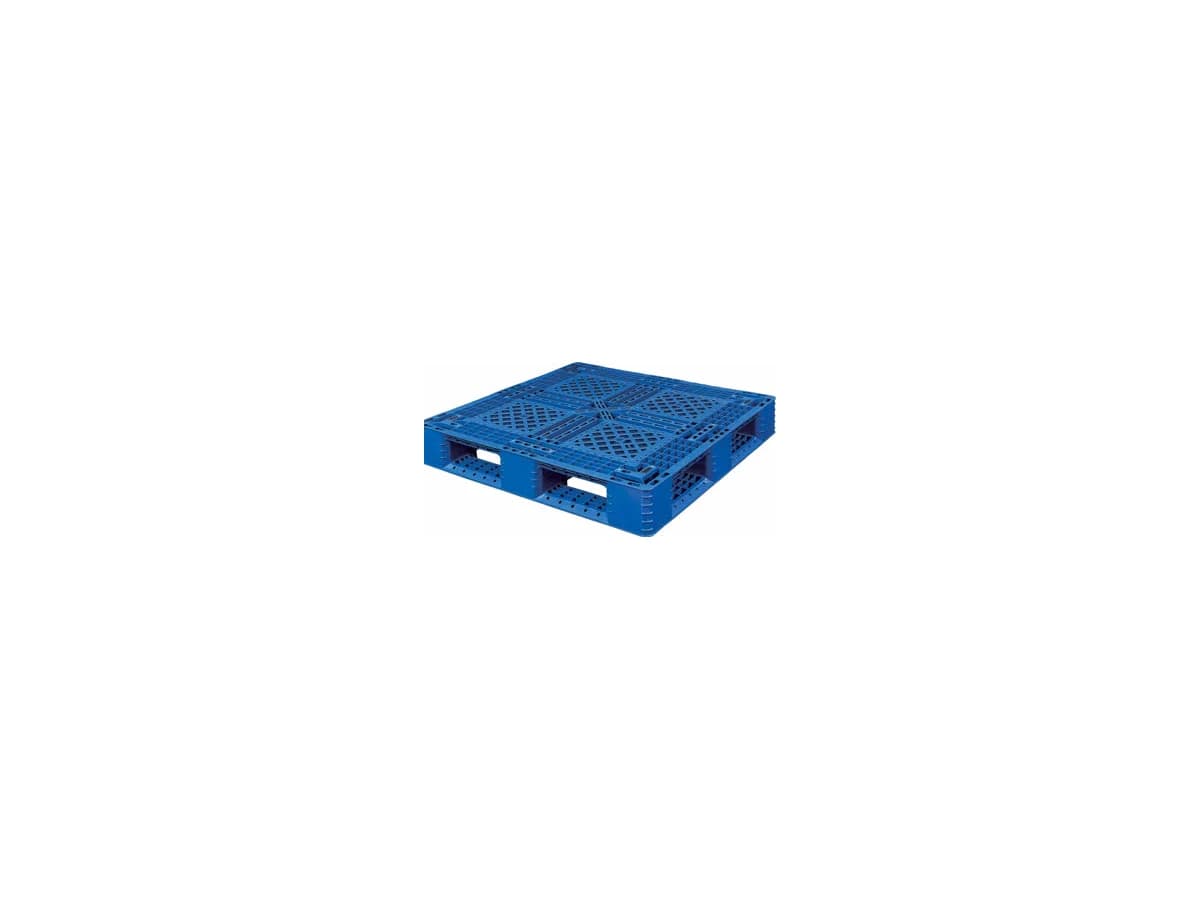 Grid Perimeter-Base Plastic Pallet — 1,050 × 1,050 × 150mm — Grid deck