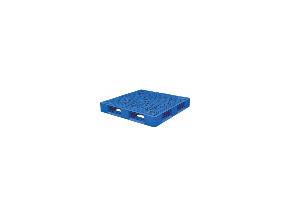 Grid Perimeter-Base Plastic Pallet — 1,100 × 1,100 × 150mm — Grid deck