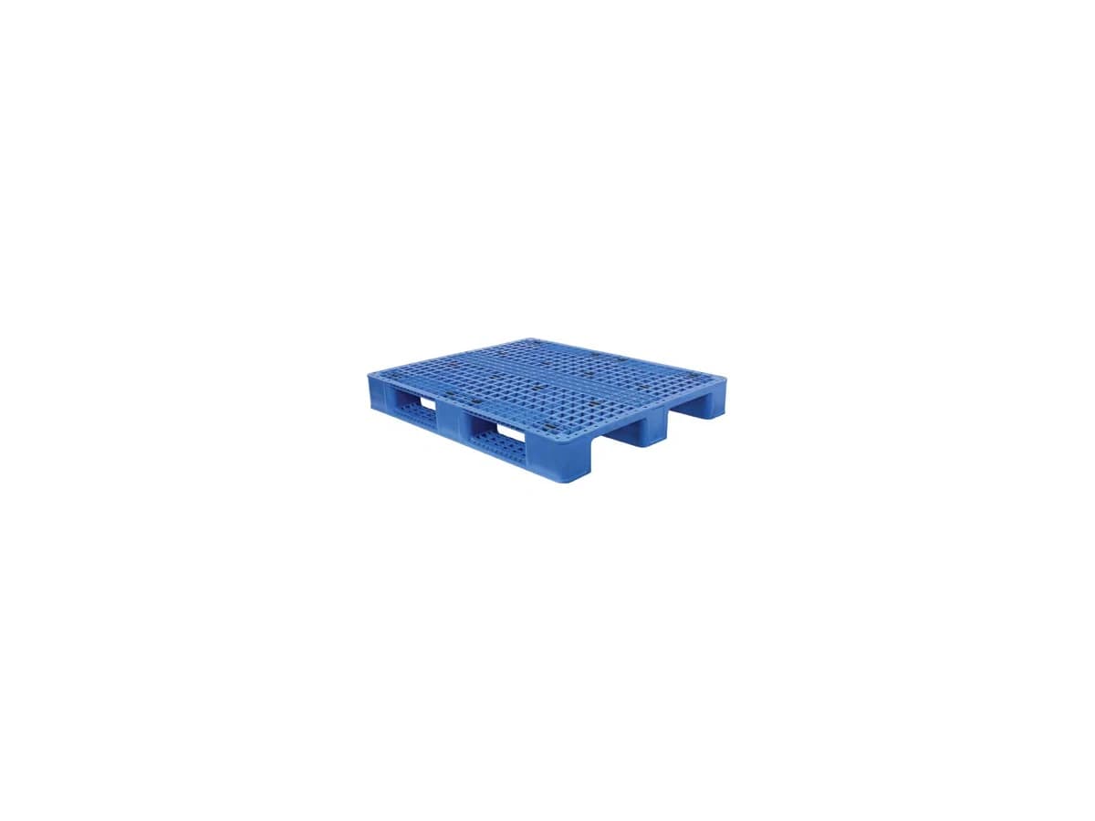Grid Three-Runner Plastic Pallet — 1,200 × 1,000 × 170mm — Grid deck / 3 Runner base