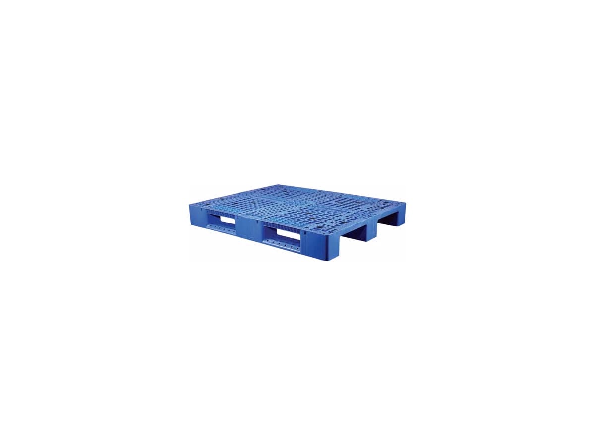 Grid Three-Runner Plastic Pallet — 1,400 × 1,100 × 170mm — Grid deck / 3 Runner base