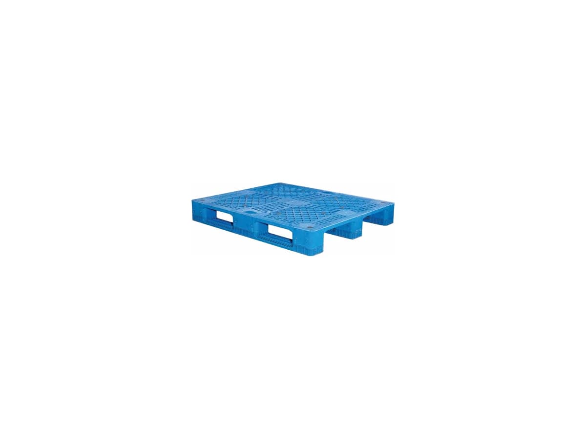 Grid Three-Runner Plastic Pallet — 1,200 × 1,000 × 155mm — Grid deck / 3 Runner base