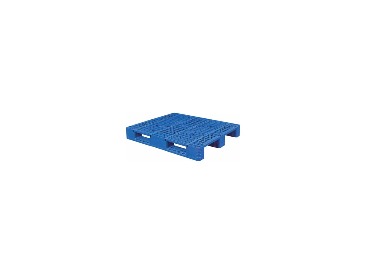 Grid Three-Runner Plastic Pallet — 1,200 × 1,000 × 150mm — Grid deck / 3 Runner base