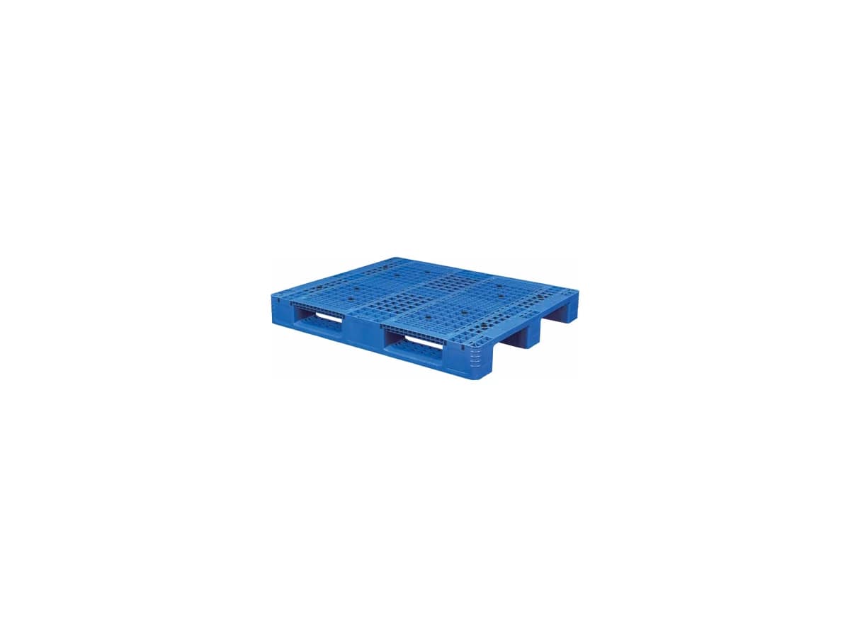 Grid Three-Runner Plastic Pallet — 1,300 × 1,100 × 155mm — Grid deck / 3 Runner base