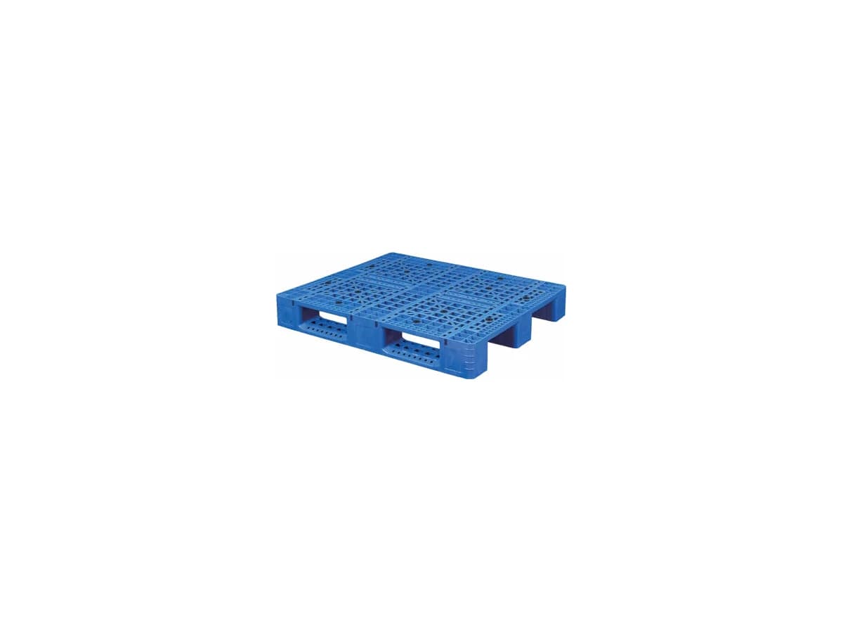 Grid Three-Runner Plastic Pallet — 1,200 × 1,000 × 165mm — Grid deck / 3 Runner base