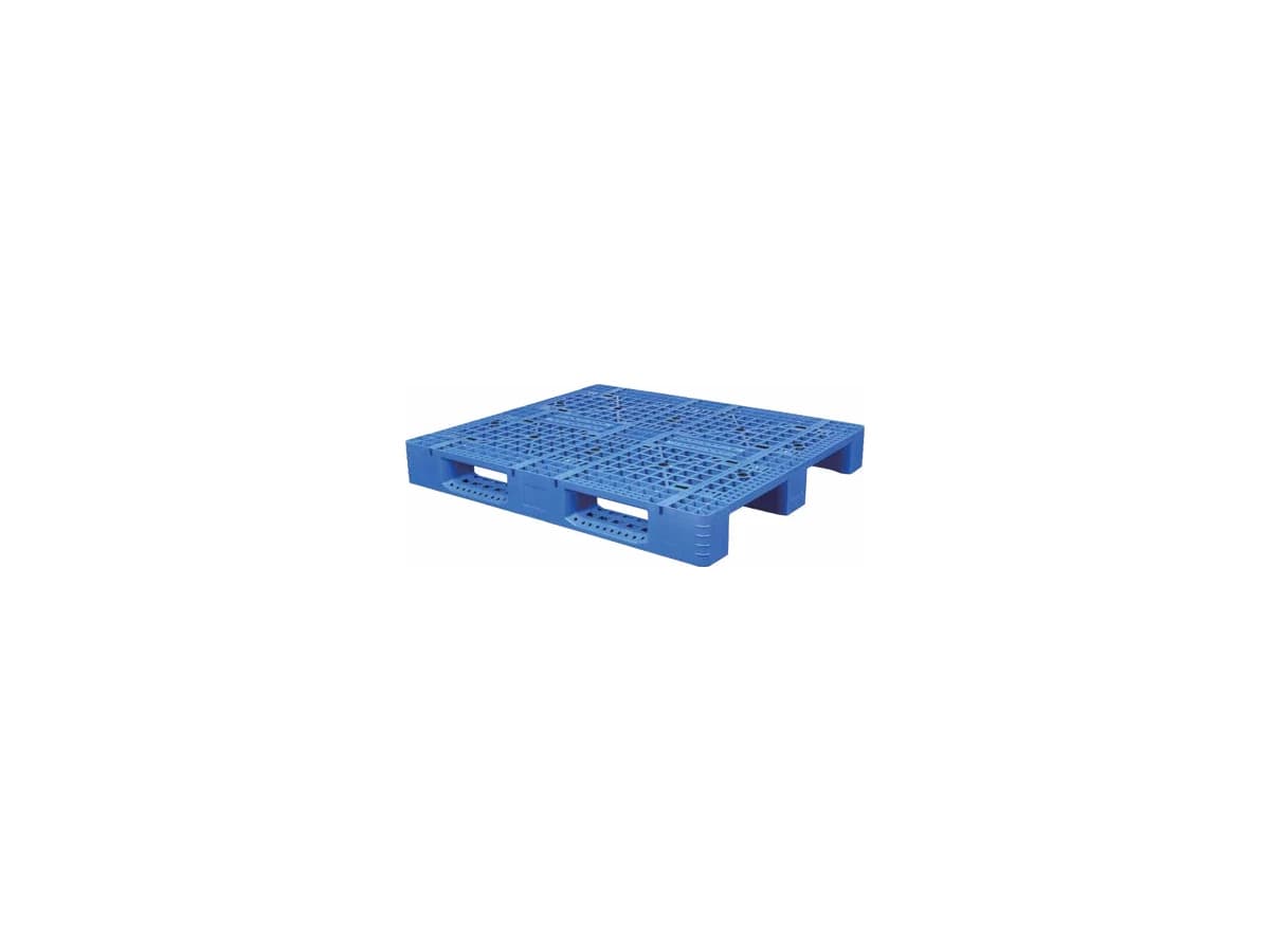 Grid Three-Runner Plastic Pallet — 1,400 × 1,200 × 170mm — Grid deck / 3 Runner base