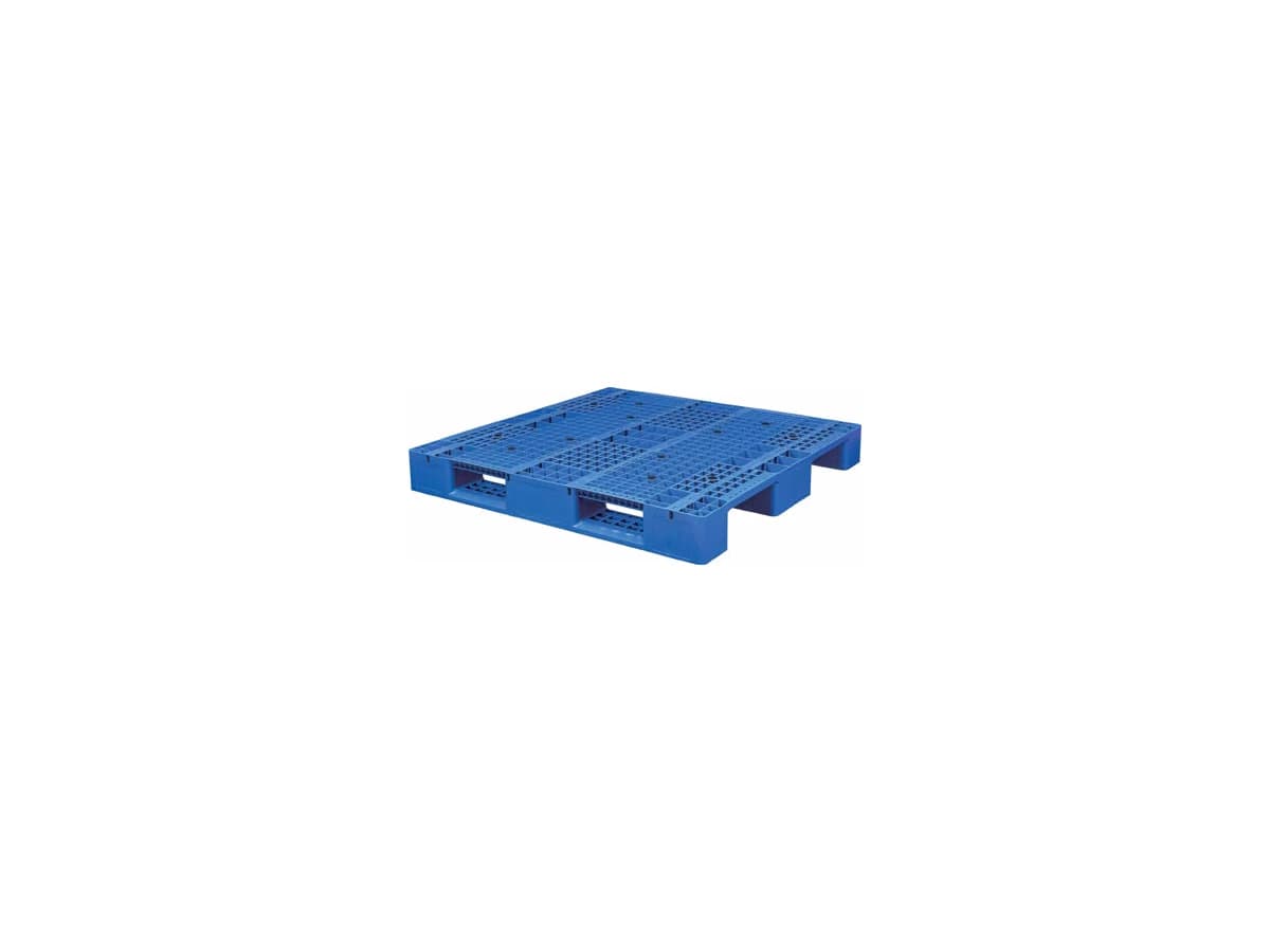 Grid Three-Runner Plastic Pallet — 1,400 × 1,400 × 170mm — Grid deck / 3 Runner base