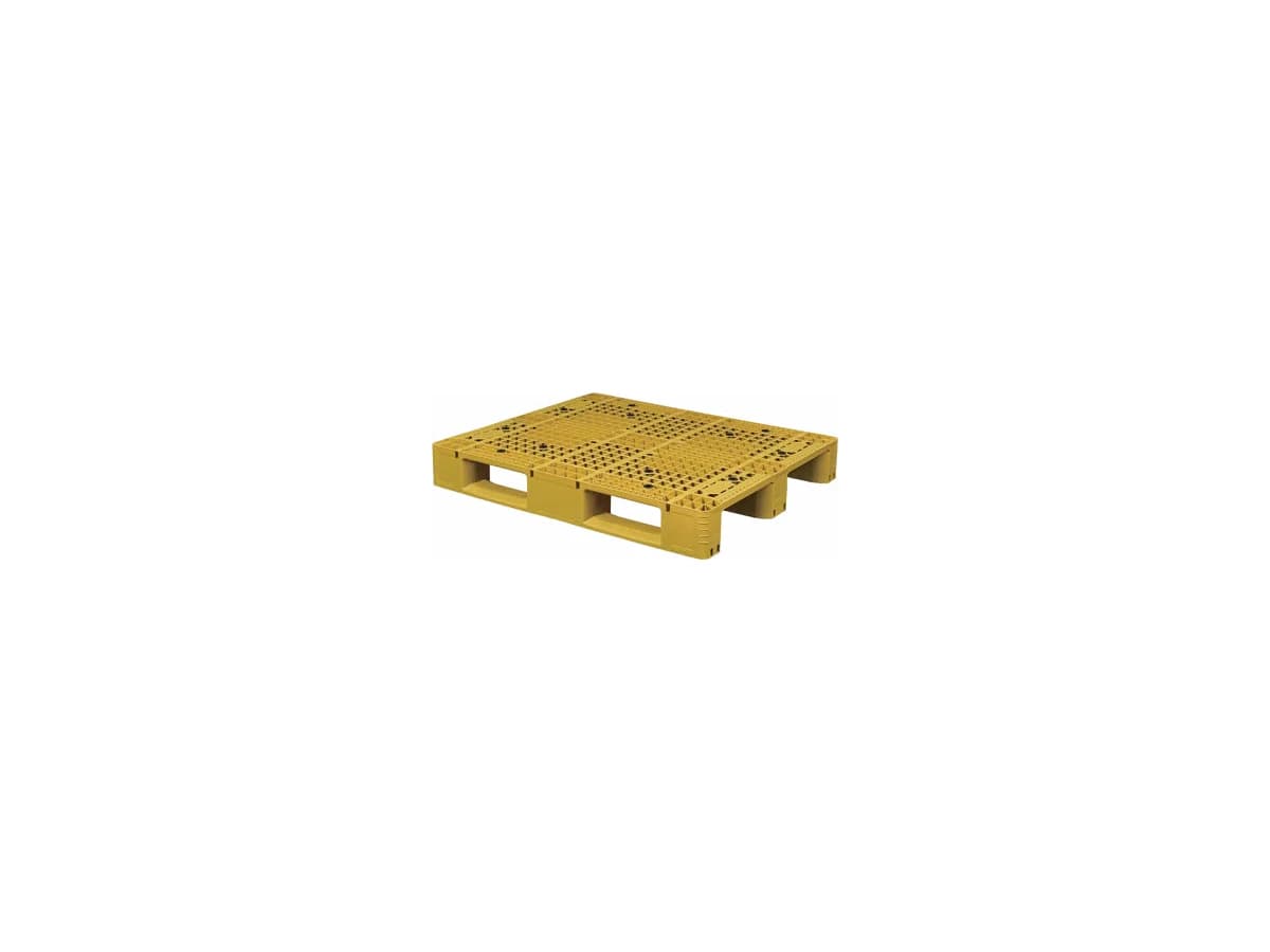 Grid Three-Runner Plastic Pallet — 1,200 × 1,000 × 160mm — Grid deck / 3 Runner base