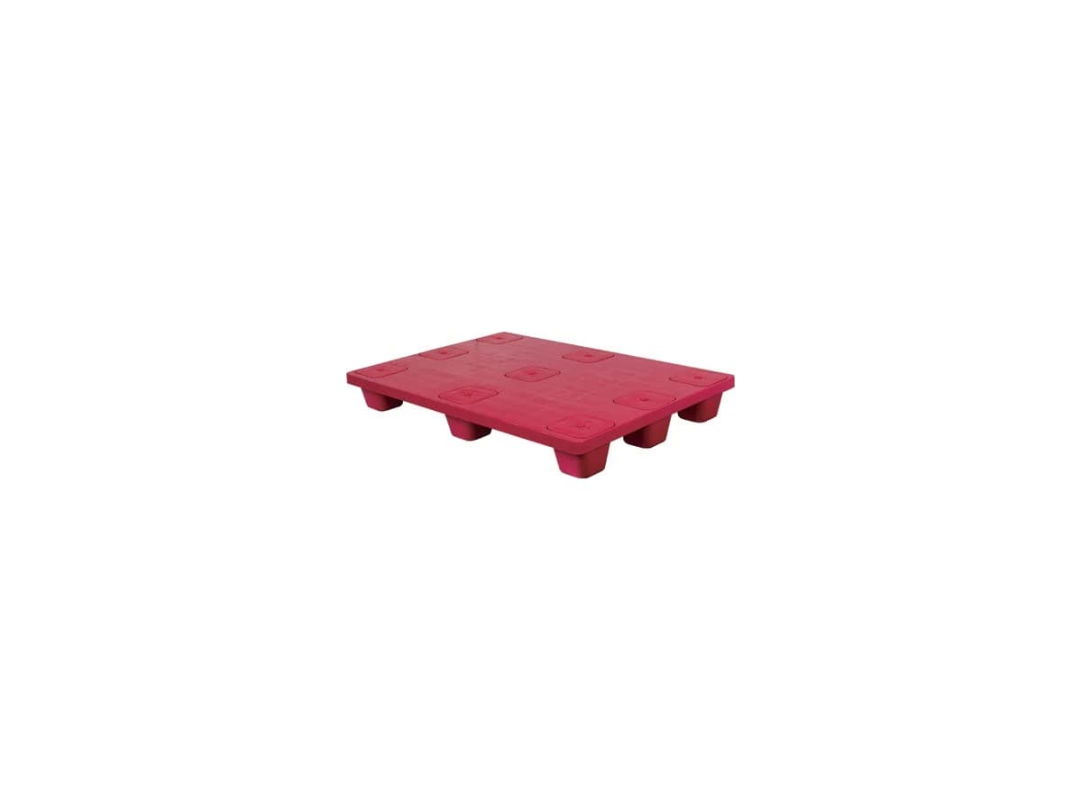 Flat-Deck Nine-Foot Plastic Pallet — 1,160 × 800 × 145mm — Flat / Solid deck / Nine Foot base