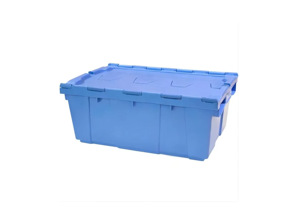 Attached-Lid Container 600 × 400 × 250 mm — Attached / Hinged lid
