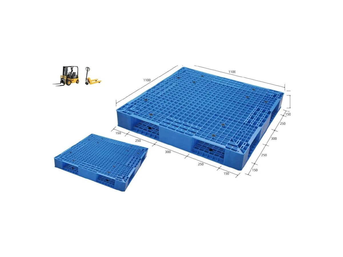 Plastic Pallet 1100 × 1100 × 160mm — Double Faced base